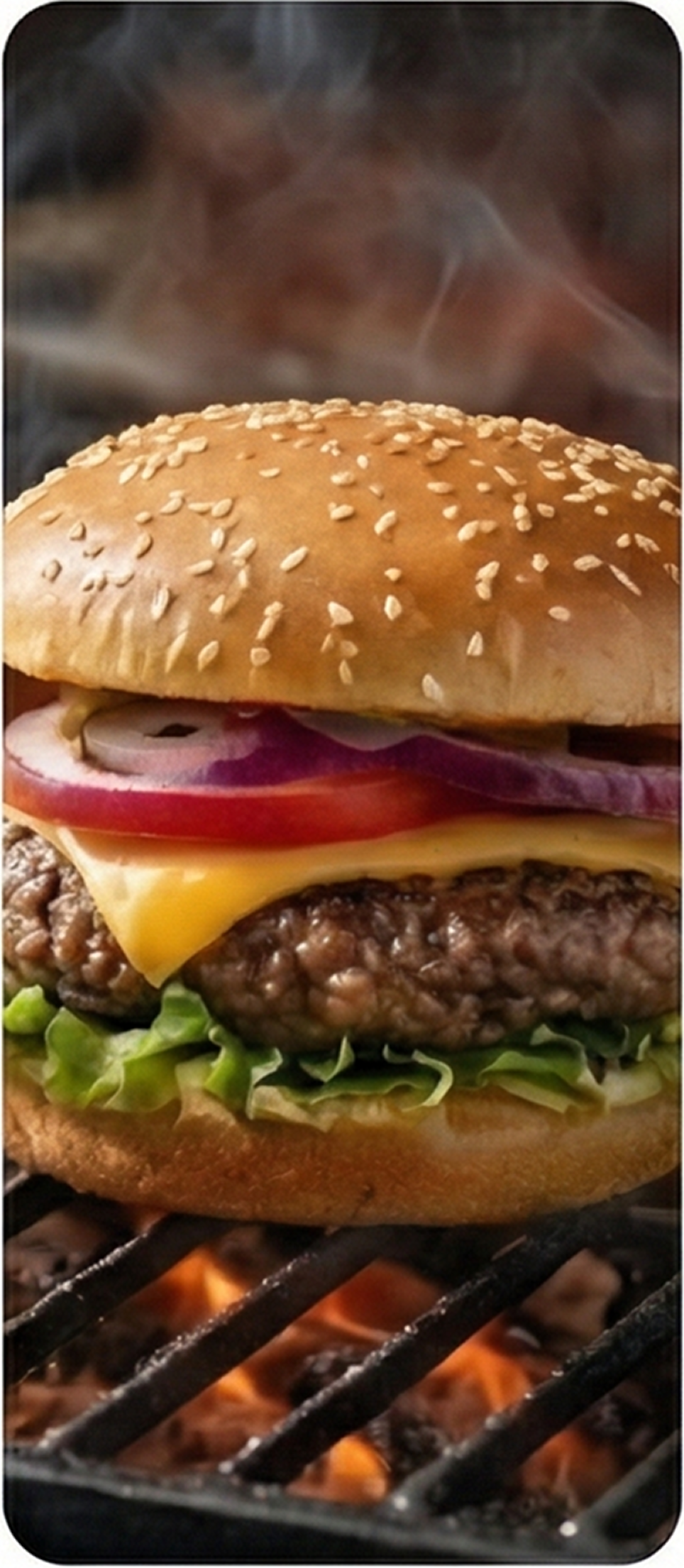 Burger on grill